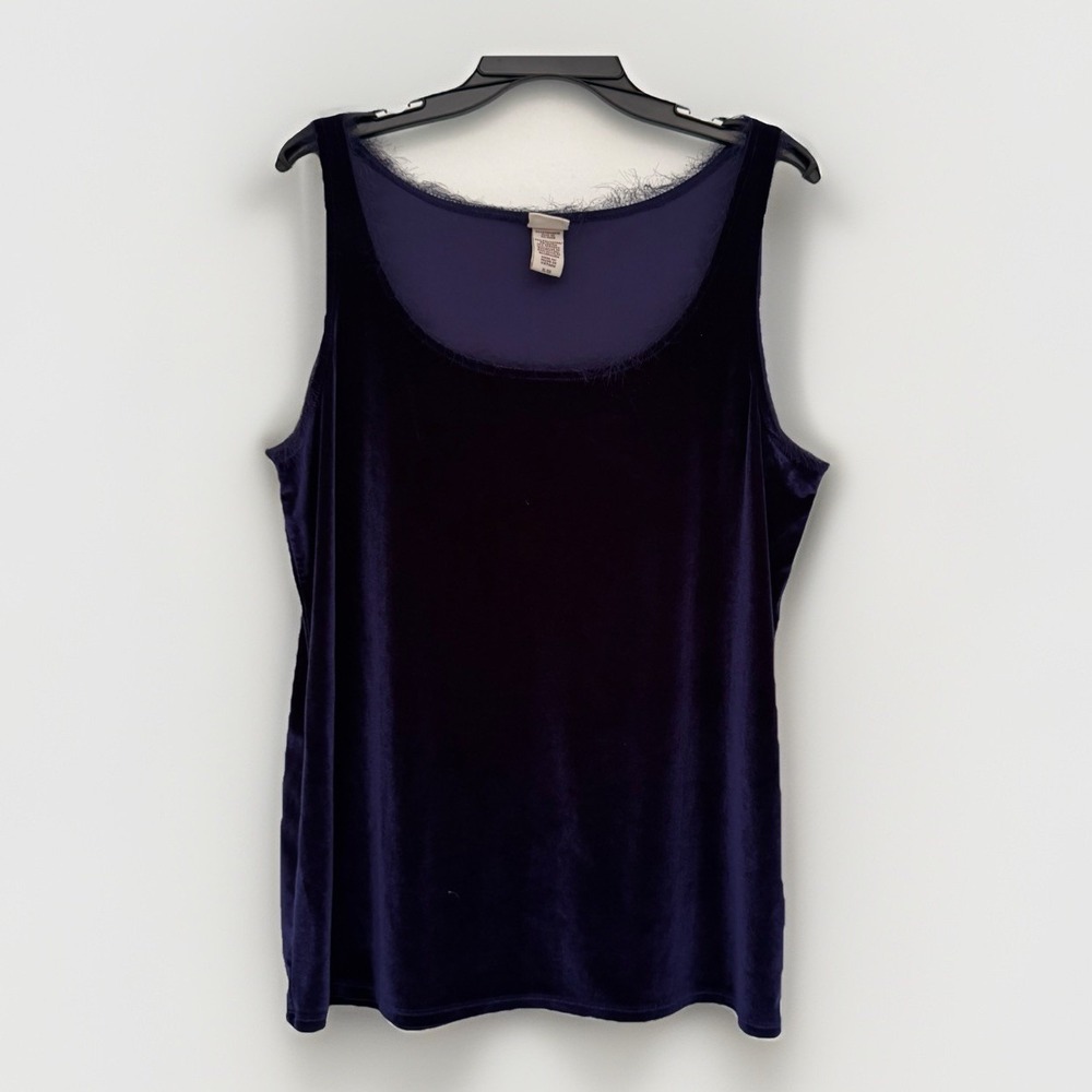 COVINGTON Tank Top Womens XL Purple Y2K Velvet Regency Whimsigoth Gothic Vamp